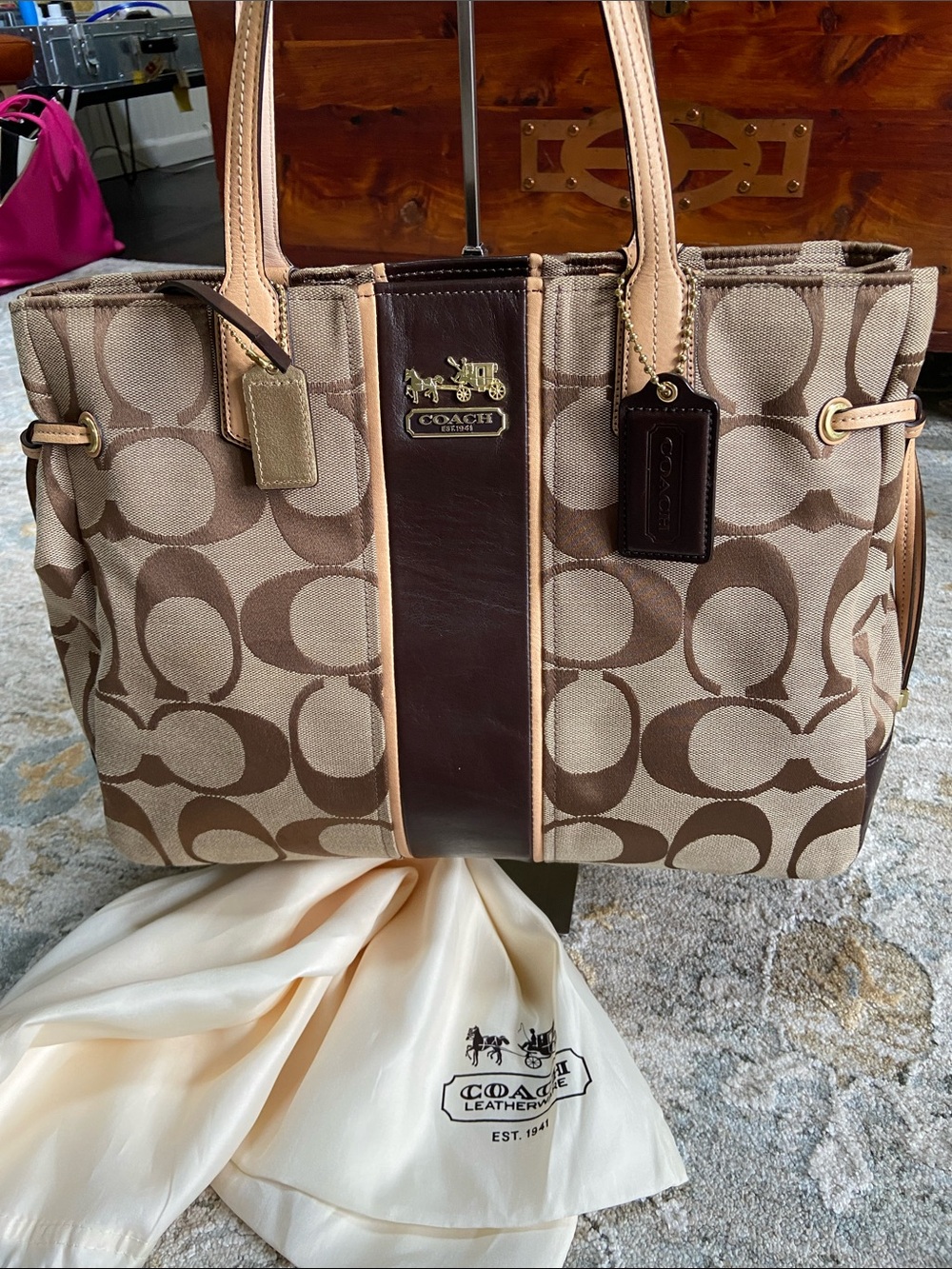 Coach 2011 Signature Charlie Stripe Tote (18967)